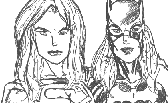 Supergirl and Batgirl sketch